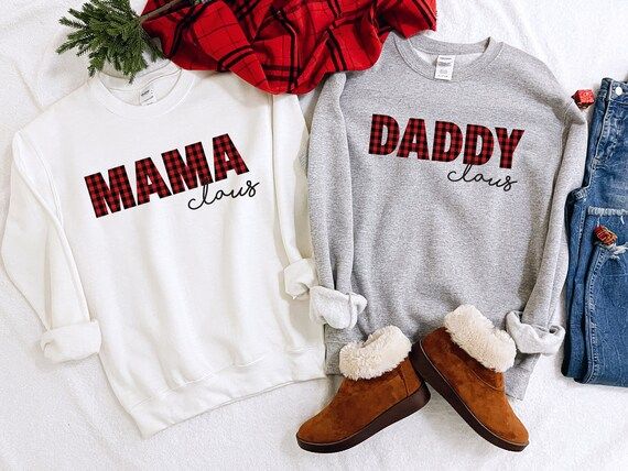 Mama Claus Daddy Claus Unisex Sweatshirt Matching Family | Etsy | Etsy (US)