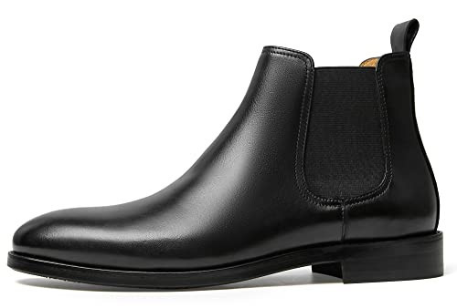 Journey West Mens Chelsea Boots Lace-up Chukka Ankle Boot Leather Dress Boots for Men Black US 11.5 | Amazon (US)