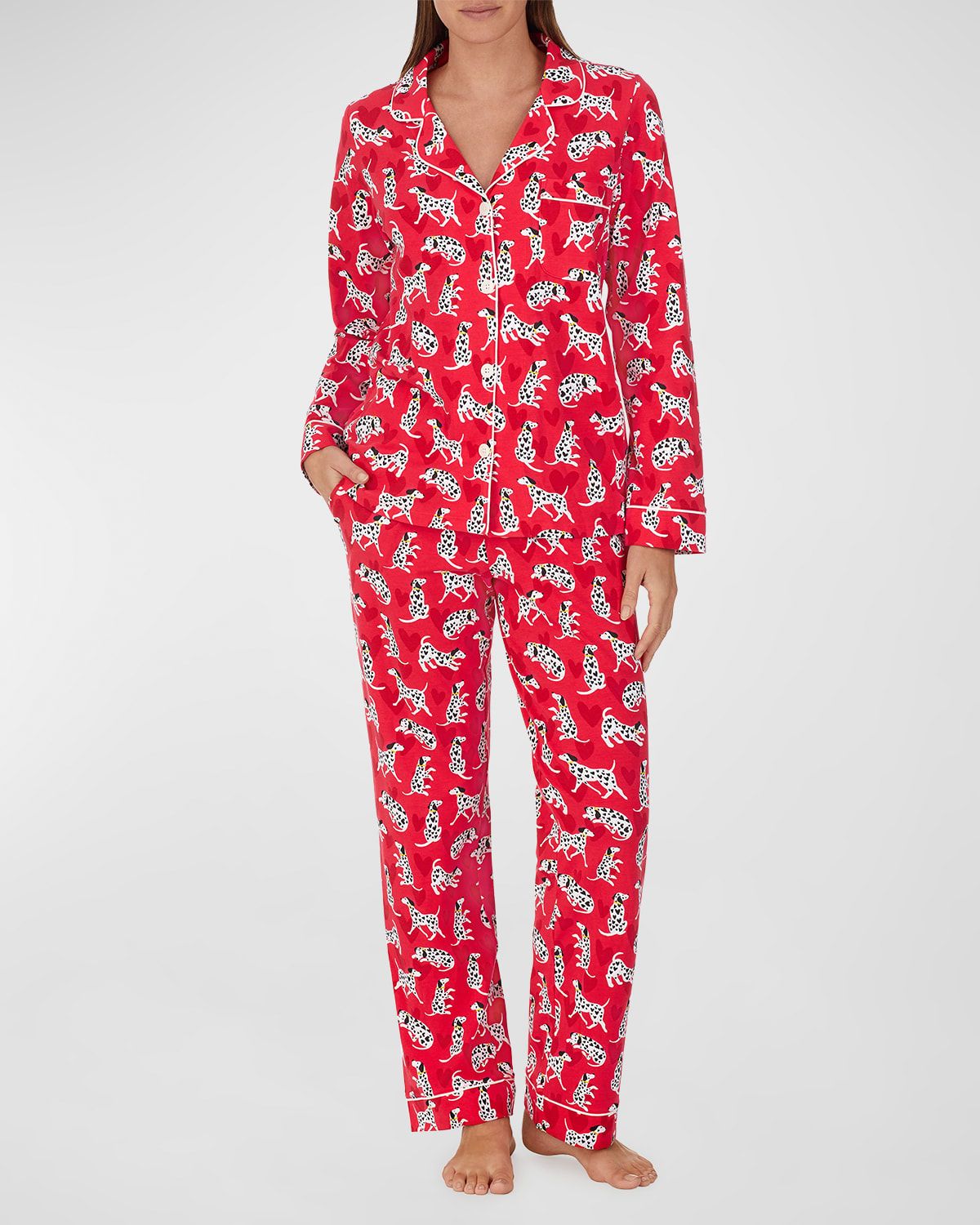 Dalmatian Hearts Organic Cotton Pajama Set | Neiman Marcus