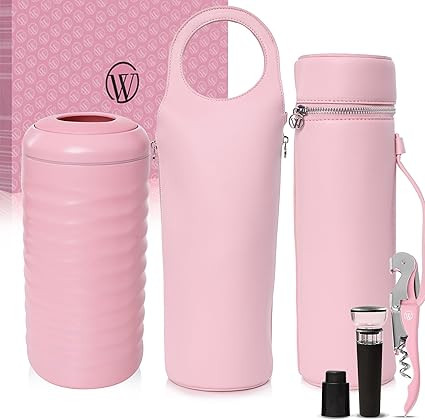 Open The Wine Chic Luxury Carrying Case Wine Chiller Bundle (Wine Chiller, Wine Handbag, Wine Aer... | Amazon (US)