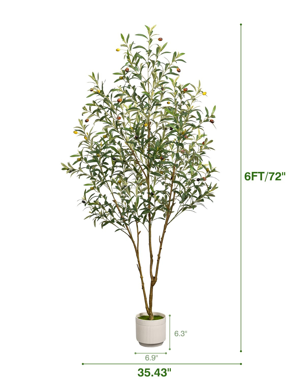 Artificial Olive Tree 6FT - Tall Faux Olive Trees Indoor with Planter&Cotton Basket, Large Fake O... | Amazon (US)