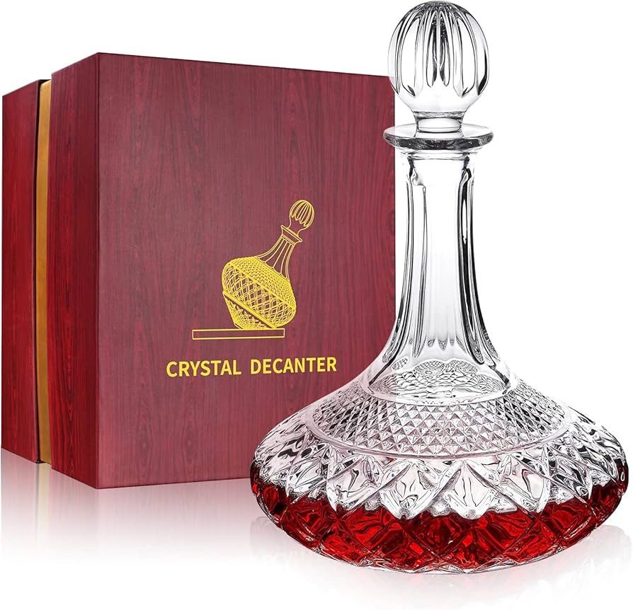 50oz Wine Decanter Crystal Bottle for Wine with Stopper- Top Red Wine Decanter Carafe Bottle with... | Amazon (US)