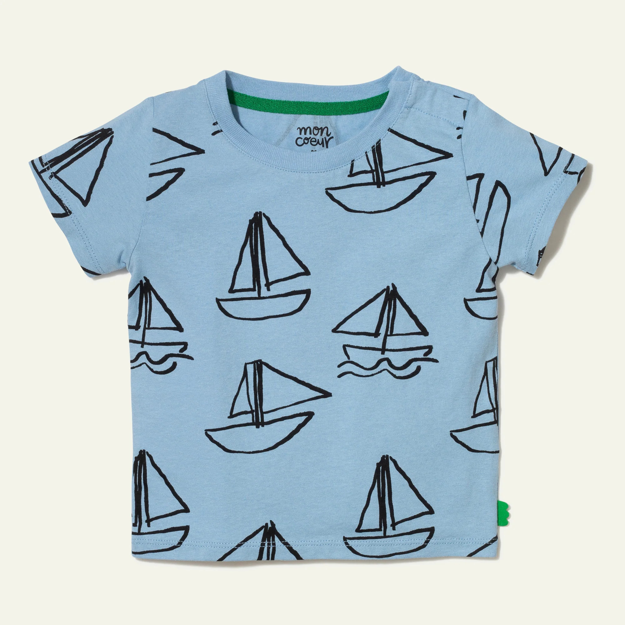 Recycled Cotton Sailboat Kid T-Shirt | Mon Coeur