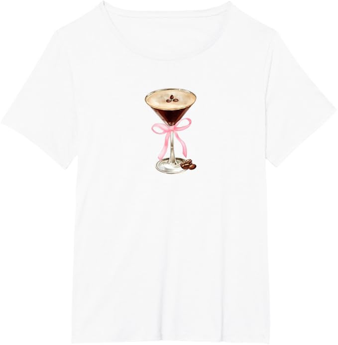 Espresso Martini Pink Bow Graphic For Girl Women T-Shirt | Amazon (US)