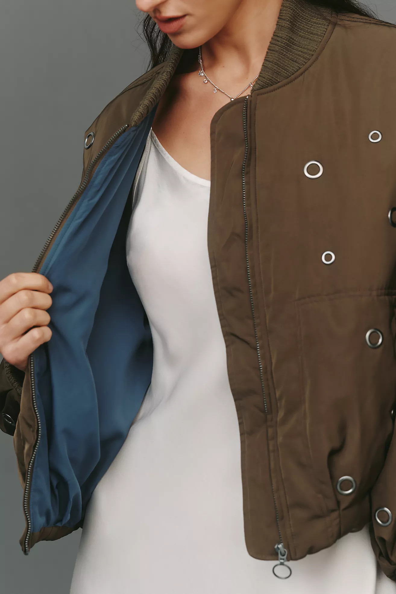 Pilcro Grommet Bomber Jacket | Anthropologie (US)