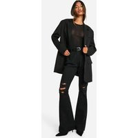 Womens High Waisted Ripped Flared Jeans - Black - 8 | NastyGal UK