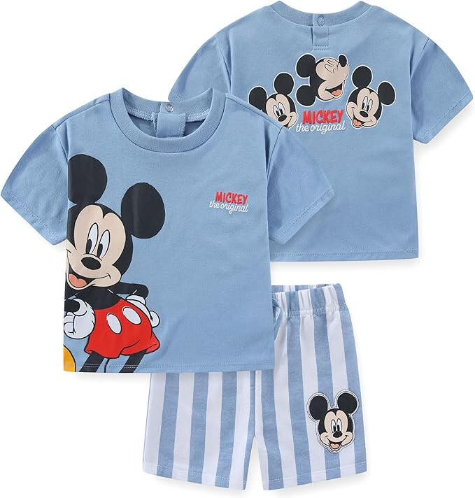 Disney Mickey Mouse Baby Boys Short Sleeve T-Shirt and Shorts Set for Infant | Amazon (US)