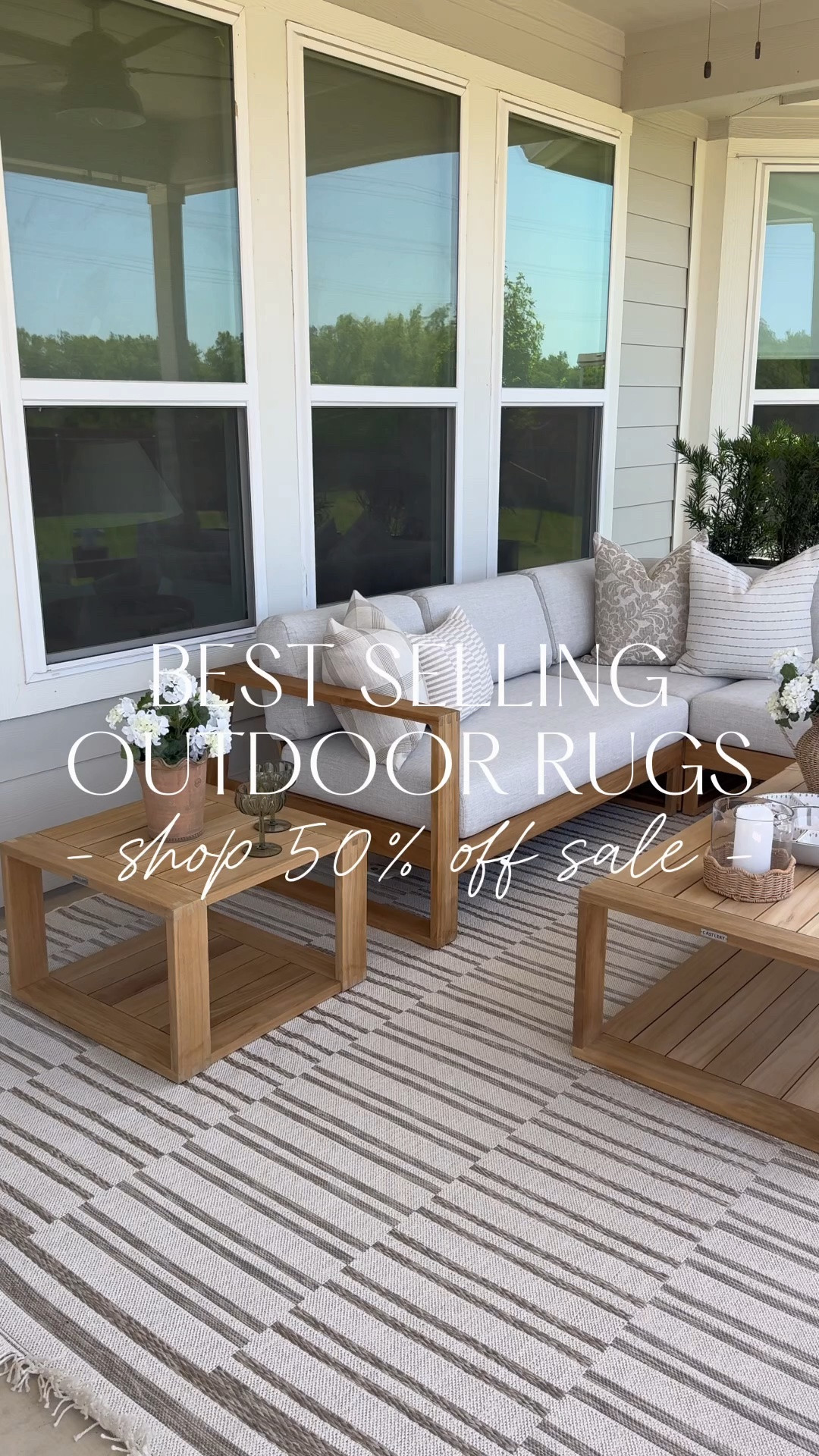 Best Selling Rugs - 50% off Sale ☀️🏠🌴

My top 3 outdoor rugs I’d recommend for any home! Such amazing quality and these have held up for almost 2 years now!

#wayfairfinds #patioseason #patioset #loloirug 
#outdoorrug #outdoordecor #springdecor #outdoordining #planterpots #garden #frontporch #patiorefresh