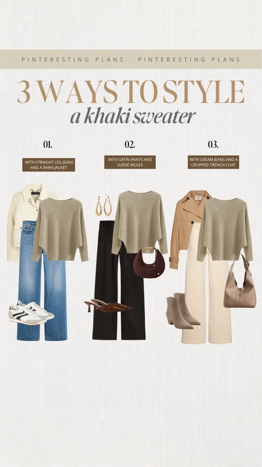 3 ways to style a khaki sweater 🙌🏻🙌🏻

Fall transition fashion, fall style, sweater, jeans, 

#LTKSeasonal #LTKStyleTip #LTKFindsUnder100