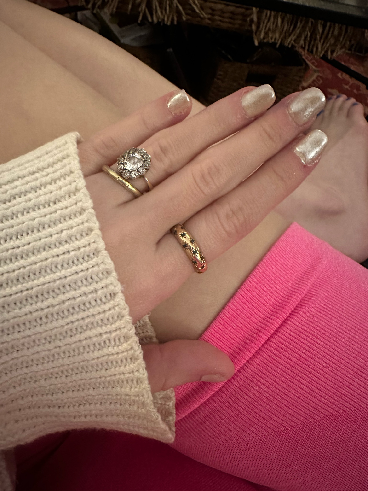 At home manicure:

Pearl nails to reset after a week of green and gold

Everything unused:
▪️2 coats Lavender Violets no 451 (part of a set) 
▪️no wipe base and top coat
▪️pearl powder 

You will need an led lamp and base & top coat for this at home gel manicure 

#LTKwedding #LTKunder50 #LTKbeauty