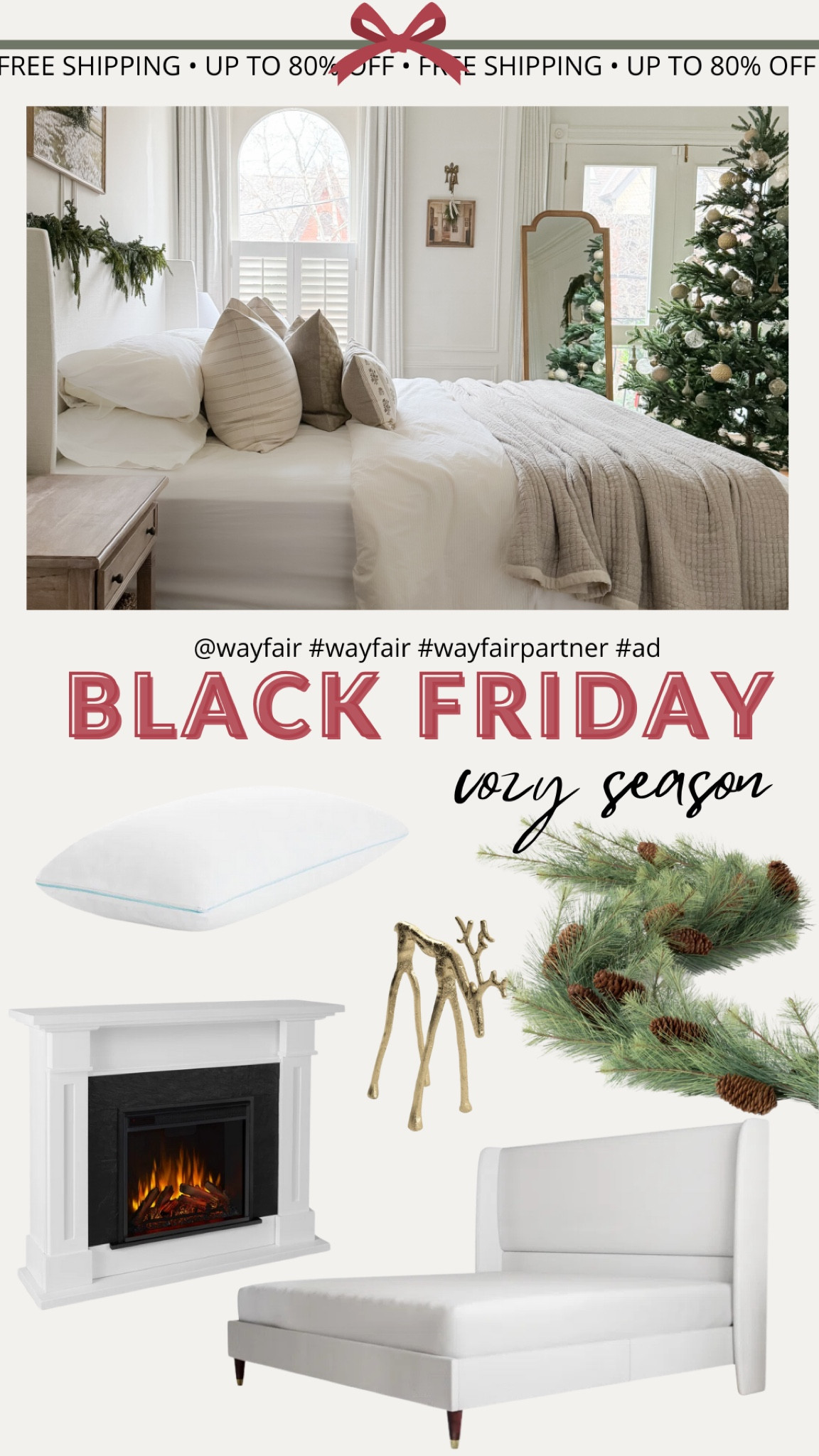 #ad Bringing all the cozy vibes into the bedroom with beautiful finds from @Wayfair! ✨
From dreamy bed frames to soft rugs and elegant lighting, there’s no better time to 
refresh your space than Wayfair’s Black Friday sale, with up to 80% off and free 
shipping! Dive into the deals and make your bedroom a cozy haven for winter. #Wayfair 
#WayfairPartner 

#LTKSeasonal #LTKCyberWeek #LTKHoliday
