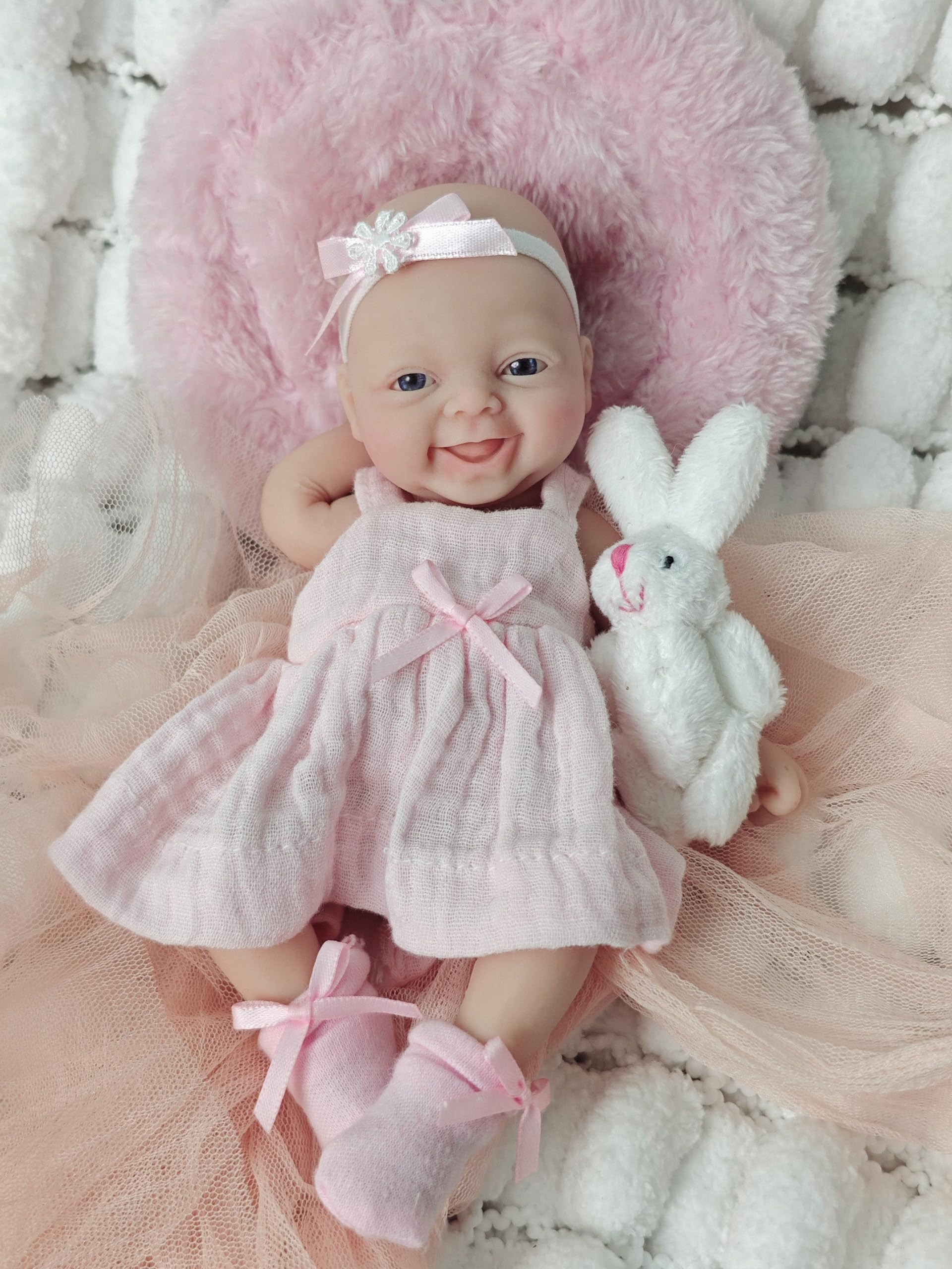 Mini Silicone Reborn Baby Doll 7 Inch Full Body Silicone Realistic Newborn Babies Cute Baby Girl ... | Amazon (US)