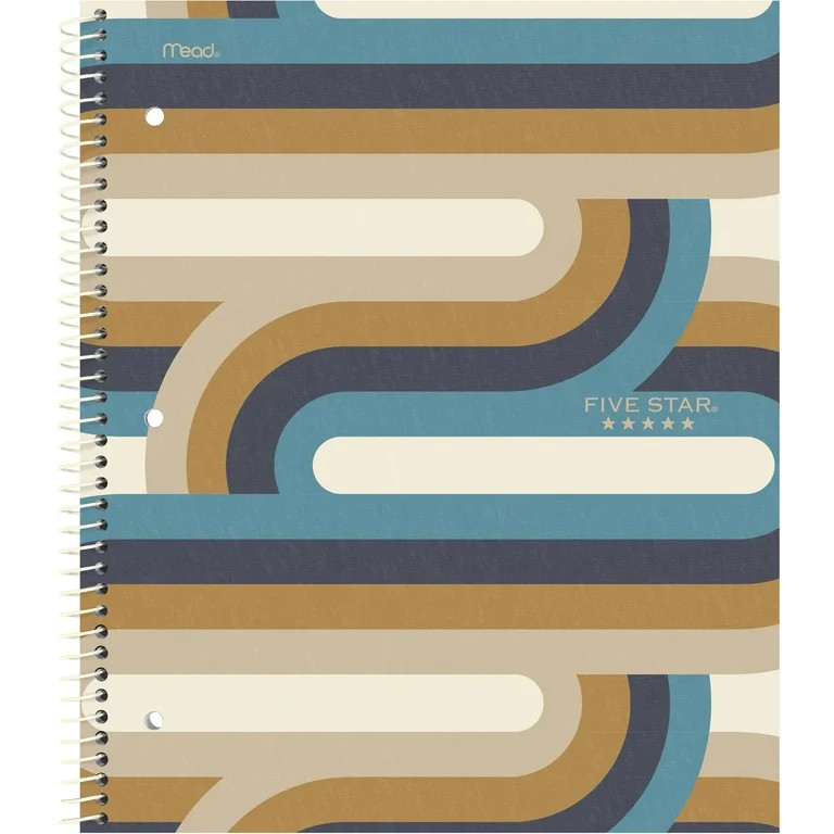 Five Star Groovy Geo Notebook Plus Study App, 1 Subject, College Ruled, Twisted (820083FA-WMT) | Walmart (US)