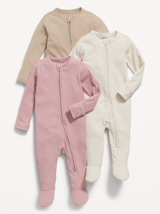 2-Way-Zip Sleep & Play Footed One-Piece 3-Pack for Baby | Old Navy (CA)