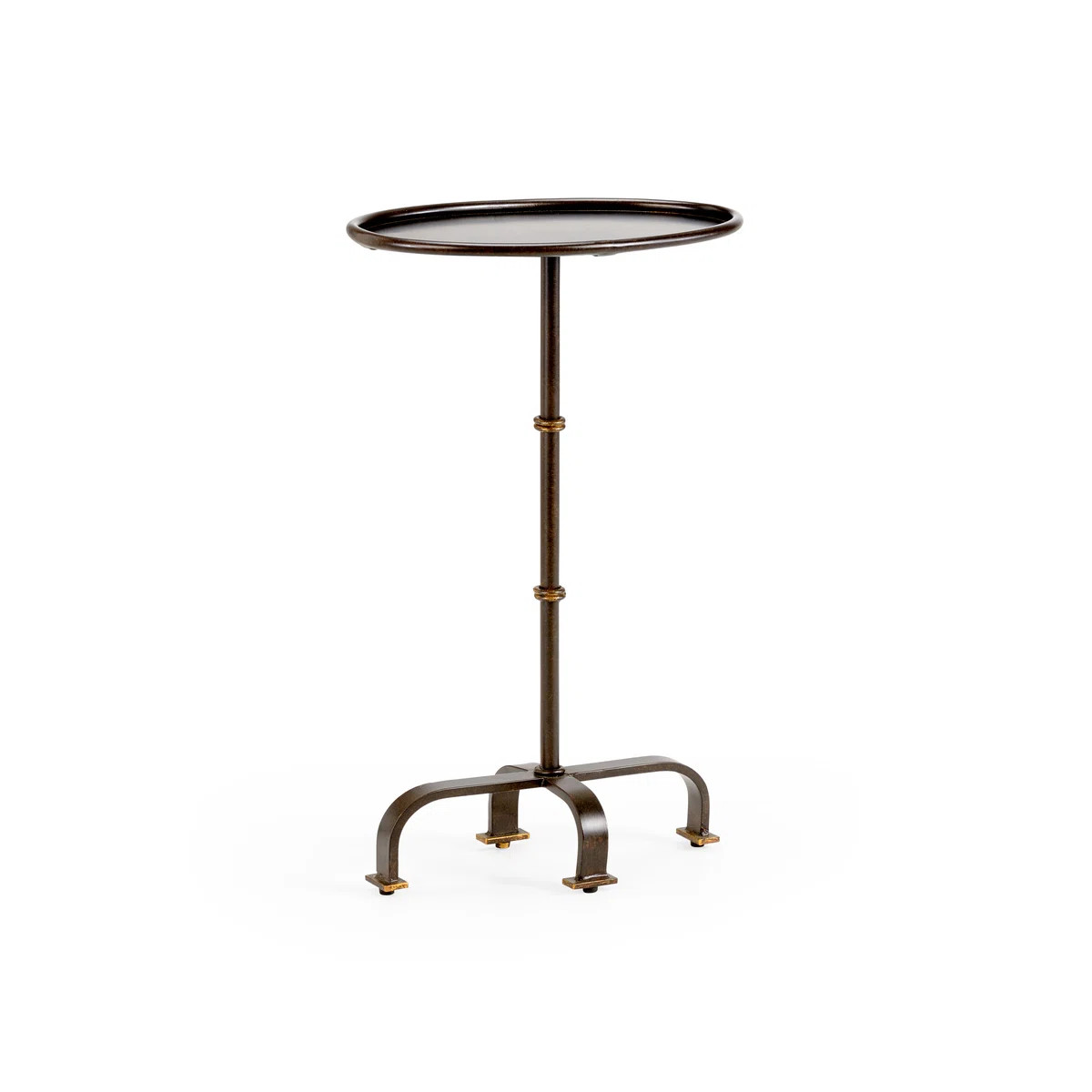 Dark brown, gold accents, metal table. | Wayfair North America
