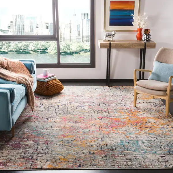 SAFAVIEH Madison Loane Modern Abstract Rug - 6' x 9' - Grey/Pink | Bed Bath & Beyond