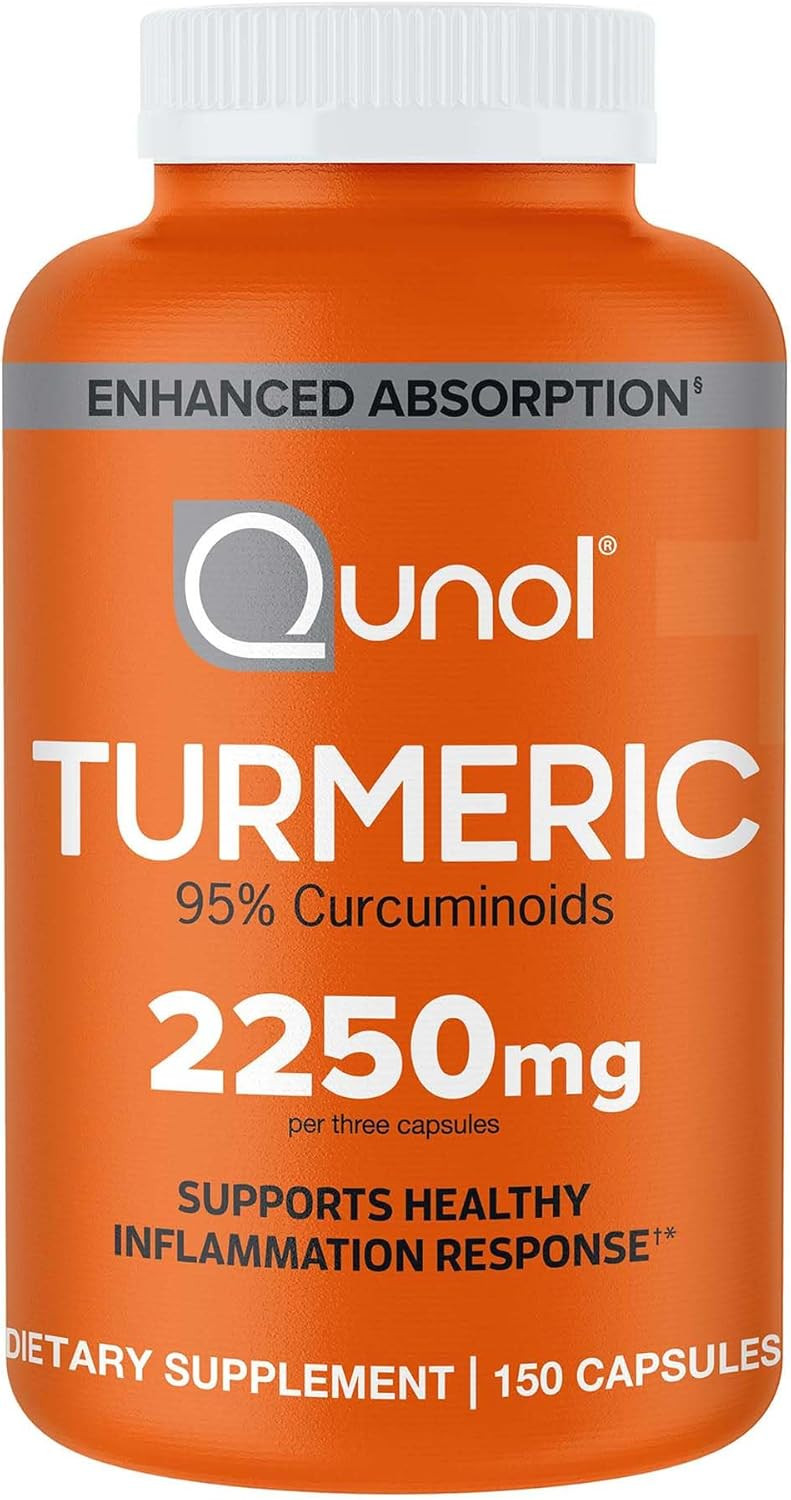 Qunol Turmeric Curcumin with Black Pepper, 2250mg Turmeric Extract with 95% Curcuminoids, Extra S... | Amazon (US)