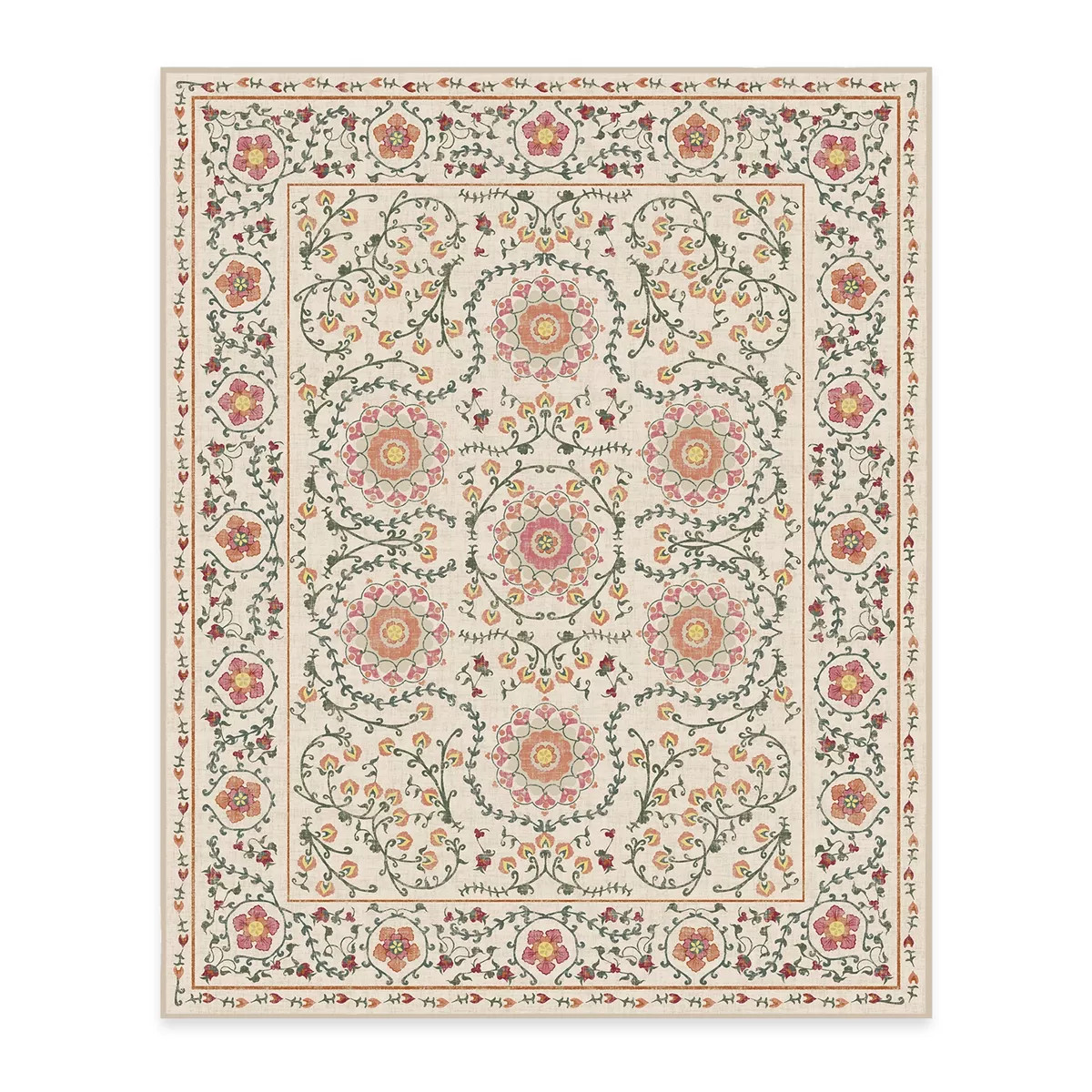 Ruggable Suzani Washable Boho Floral Flatwoven Area Rug | Target