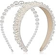 WantGor Pearl Headbands for Women, 2PCS Faux Pearl Hairbands Bridal White Headband Wedding Hair H... | Amazon (US)