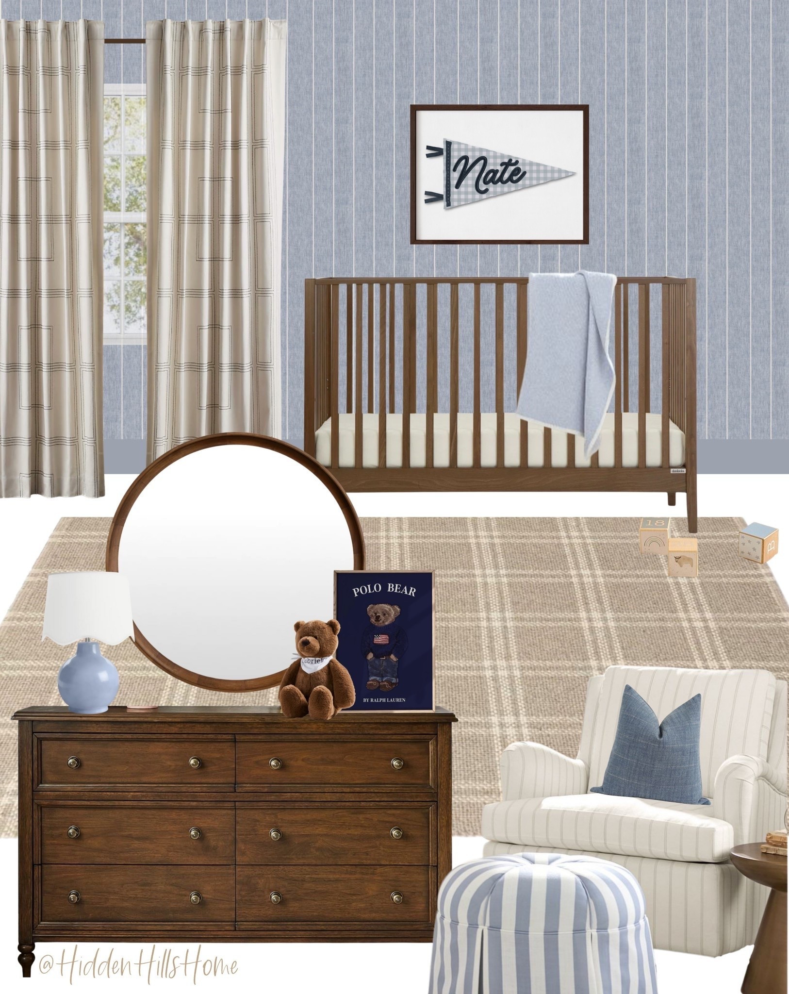 Nursery decor mood board, polo Ralph Lauren bear inspired nursery, cute nursery design, home decor ideas, nursery inspired, baby boy room #baby

#LTKHome #LTKSaleAlert #LTKBaby
