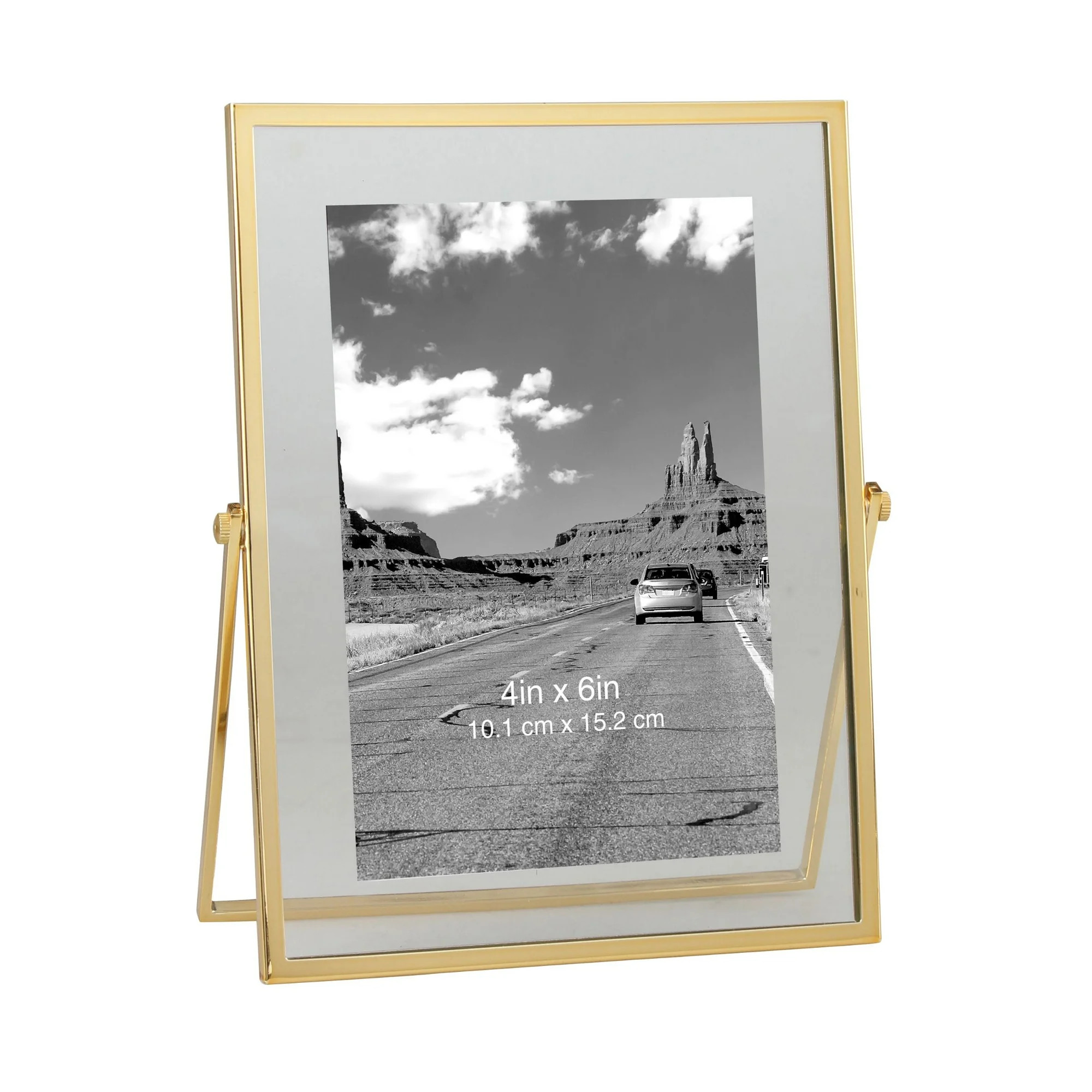 Better Homes & Gardens 4" x 6" Rectangle Metal Tabletop Floating Picture Frame, Gold - Walmart.co... | Walmart (US)