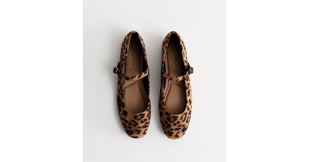 Dark Brown Leopard Print Mary Jane Ballerina Pumps
						
						Add to Saved Items
						Remove f... | New Look (UK)