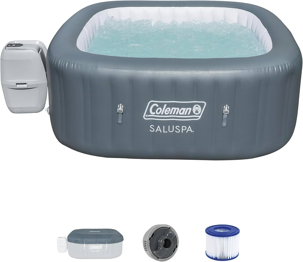 Coleman SaluSpa AirJet 4 to 6 Person Inflatable Hot Tub Square Portable Outdoor Spa with 114 Soot... | Amazon (US)