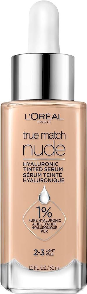L'Oreal Paris True Match Nude Hyaluronic Tinted Serum Foundation with 1% Hyaluronic acid, Light 2... | Amazon (US)