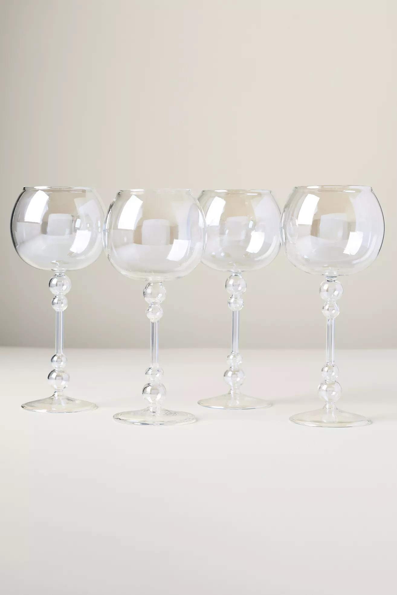 Perla Luster Wine Glasses, Set of 4 | Anthropologie (US)