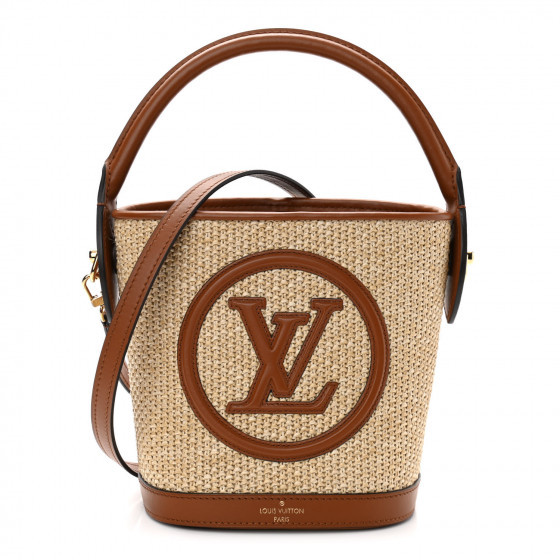 LOUIS VUITTON Kitted Raffia Petit Bucket Caramel | FASHIONPHILE | Fashionphile