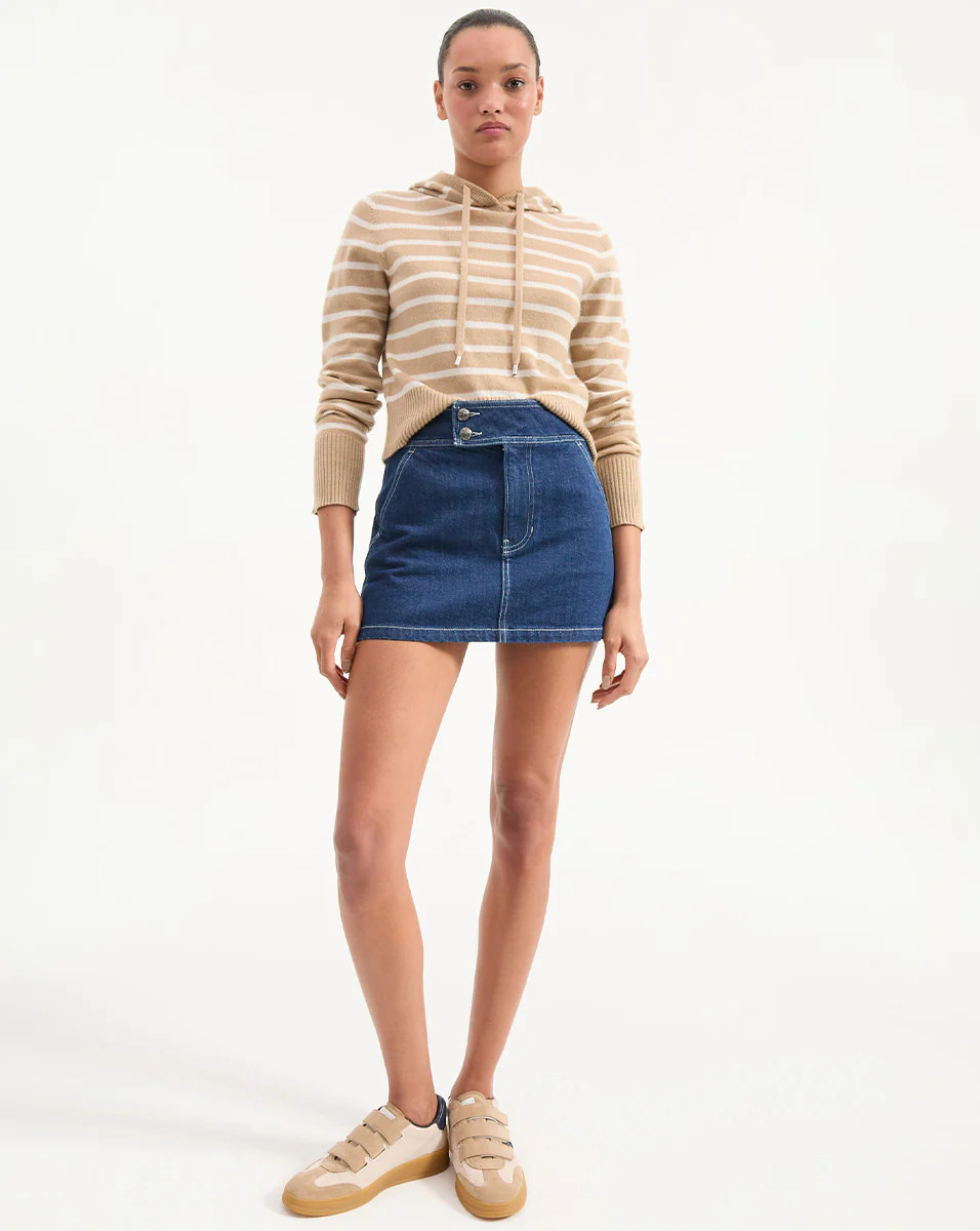 Veronica Beard Bowen Denim Mini Skirt Indigo Rinse | Veronica Beard