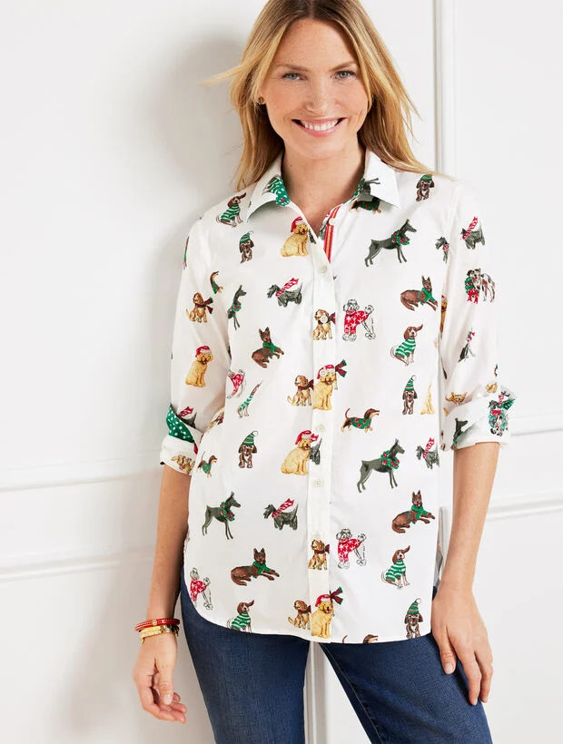 Modern Classic Shirt - Dogs of Christmas | Talbots