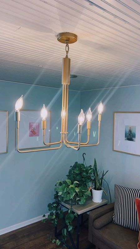 Chandelier for living room. 
Gold modern finish
Very charming and light weight.
Easy to install and a adjustable chain
Home
Living room decor
Gold aesthetic 



#LTKfindsunder100 #LTKhome #LTKVideo