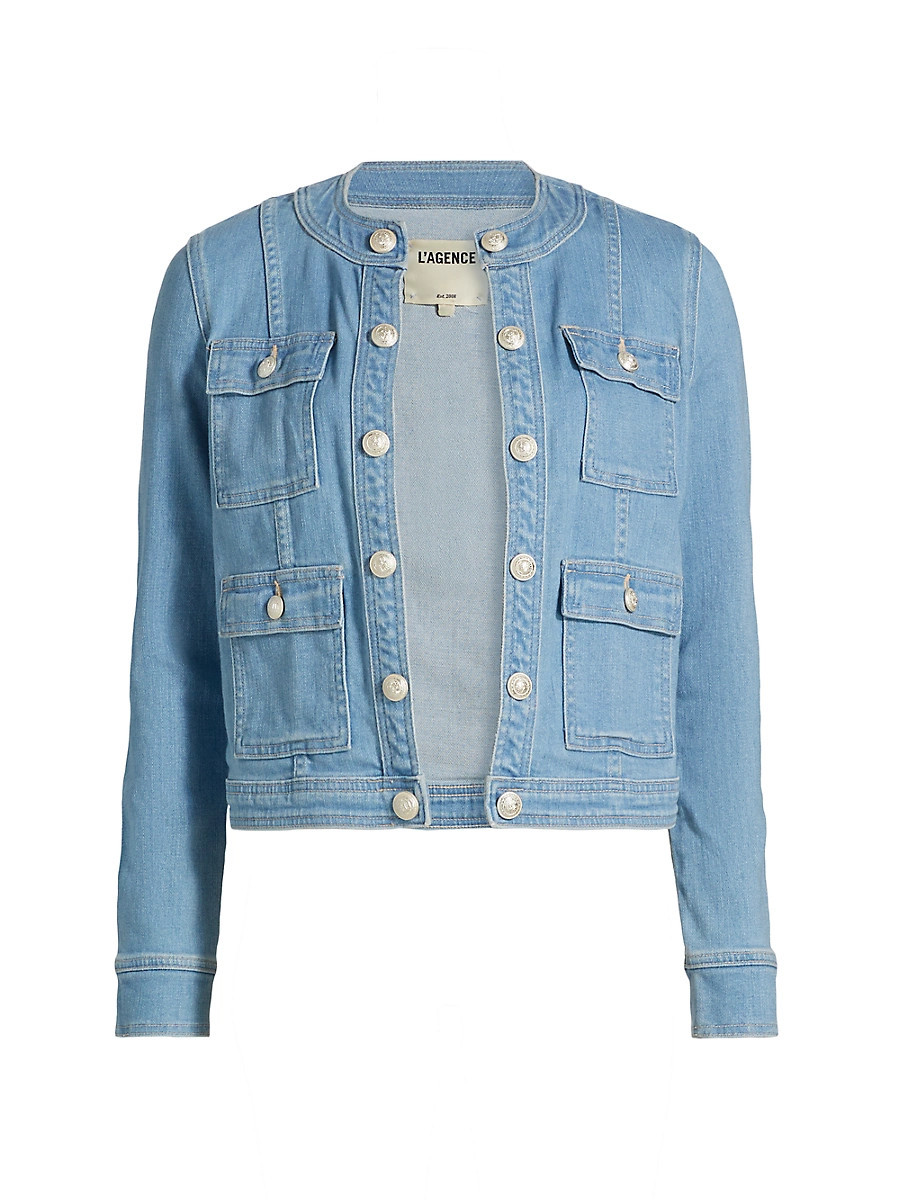 Women's Yari Stretch Denim Collarless Jacket - Euclid - Size XXS | Saks Fifth Avenue