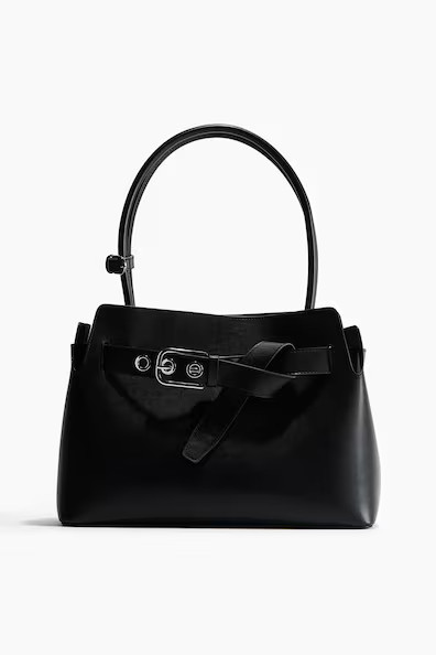 H & M - Strap-Detail Tote Bag - Black | H&M (US + CA)