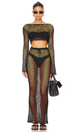 Hazel Maxi Set in Black | Revolve Clothing (Global)