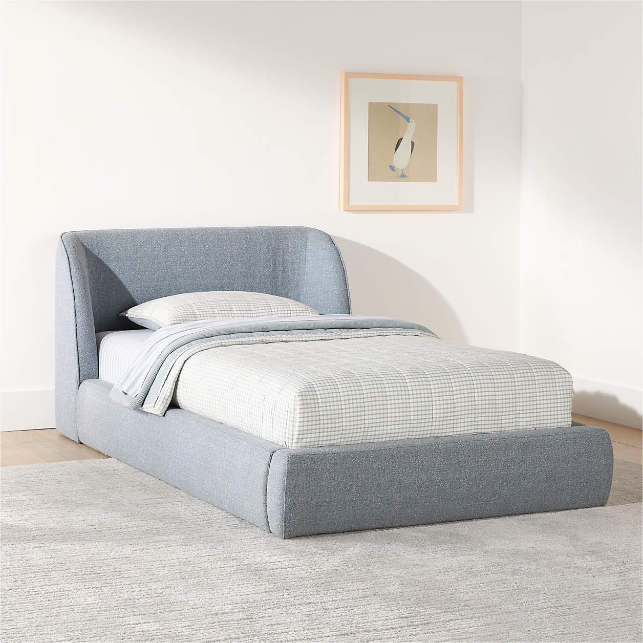 Scout Shelter Blue Upholstered Kids Full Bed | Crate & Kids | Crate & Barrel