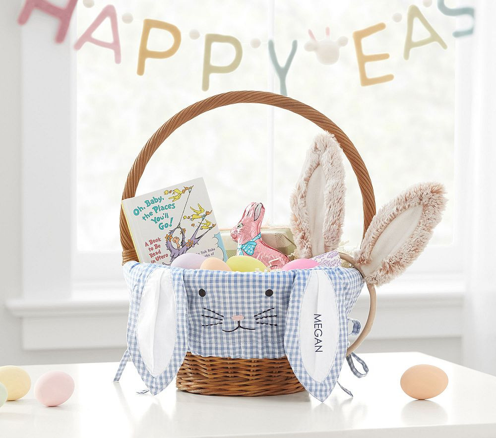 Gingham Bunny Face Easter Basket Liners | Pottery Barn Kids