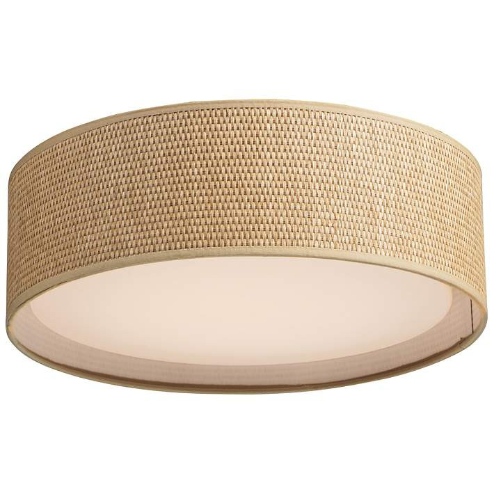 Maxim Prime 16" Wide Grass Cloth Drum LED Ceiling Light - #73W39 | Lamps Plus | Lamps Plus