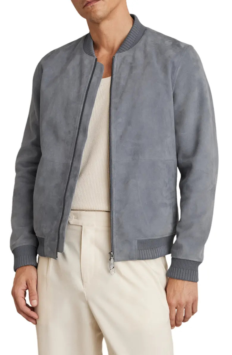 Reiss Burnham Suede Bomber Jacket | Nordstrom | Nordstrom