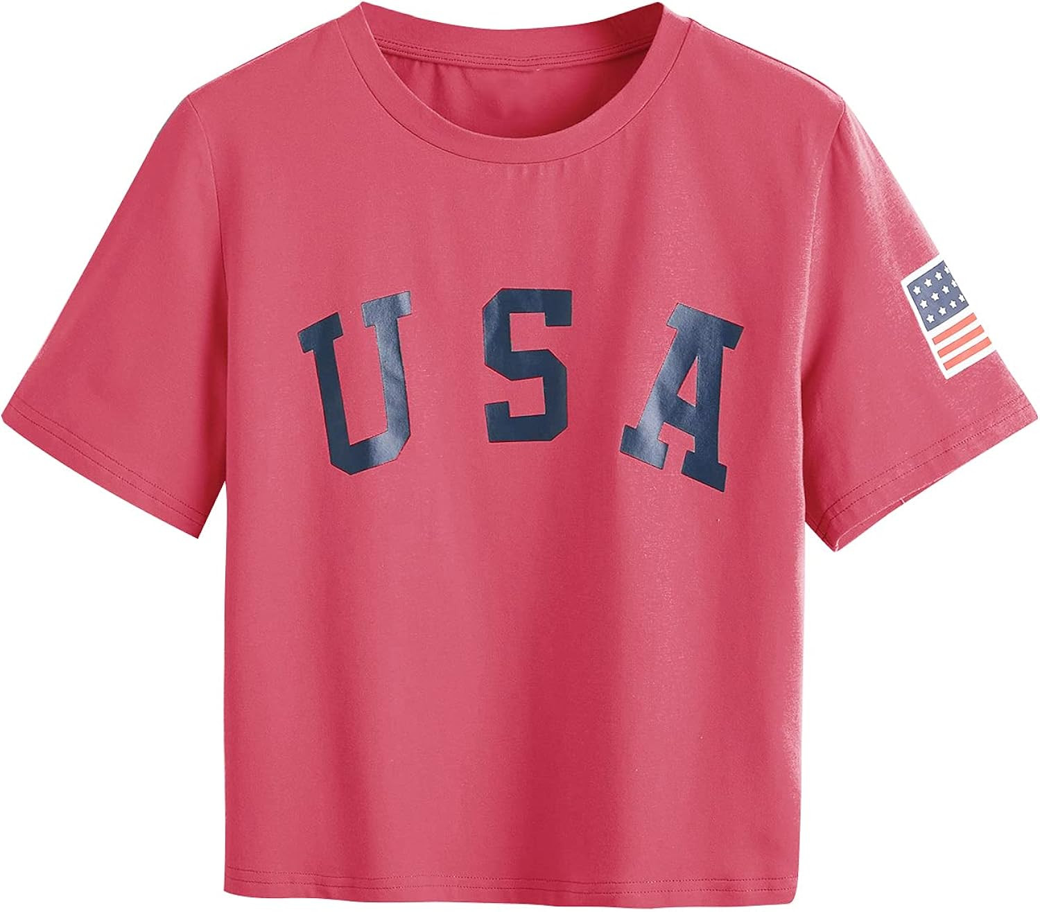 SweatyRocks Women's Letter Print Crop Tops Summer Short Sleeve T-Shirt | Amazon (US)