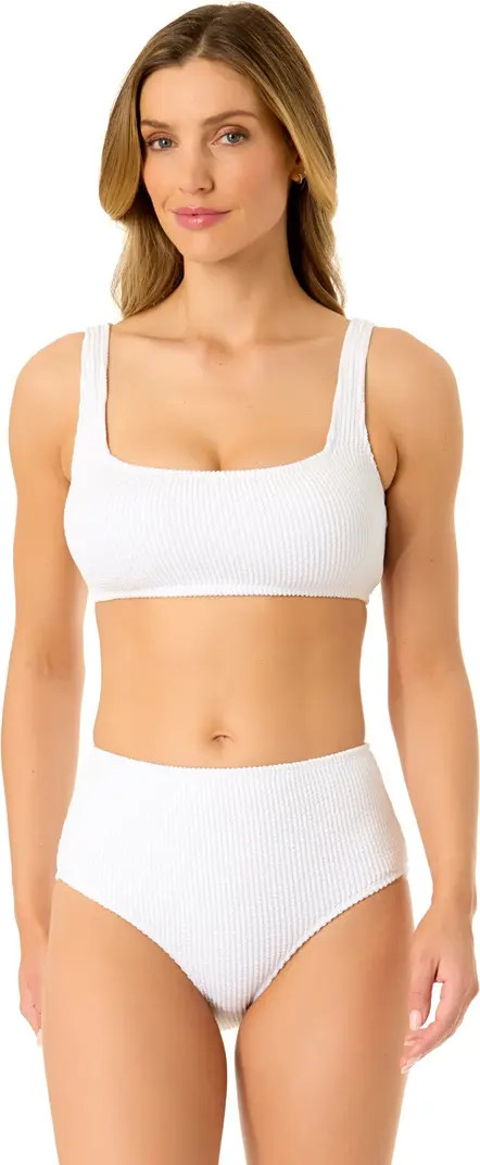 Women's Live In Color Textured Classic Square Neck Bralette Bikini Swim Top | Nordstrom