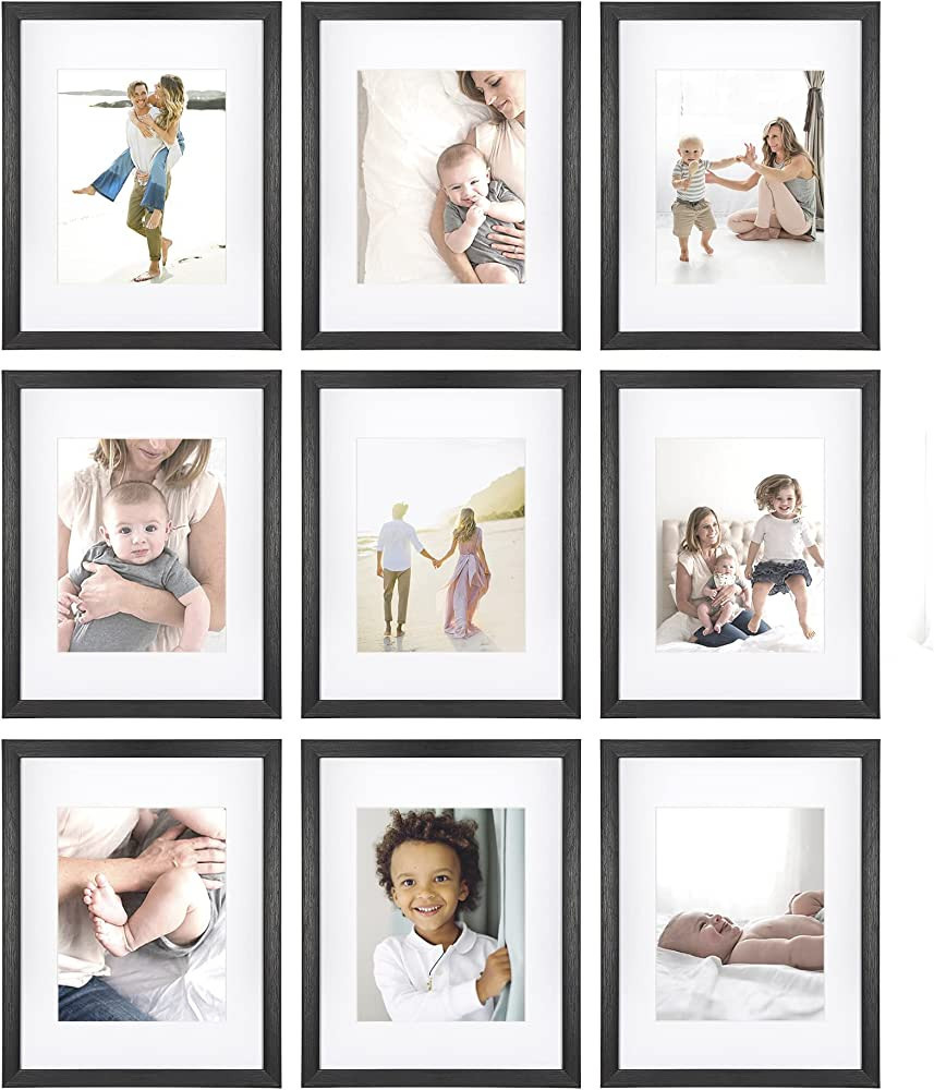 Sheffield Home 9 Piece Gallery Wall Frame Set, 11x14 in. matted to 8x10 in. (Matte Black) | Amazon (US)