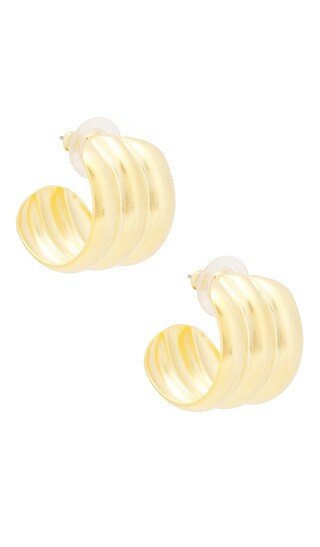 Ribbed Earrings in Gold | Revolve Clothing (Global)