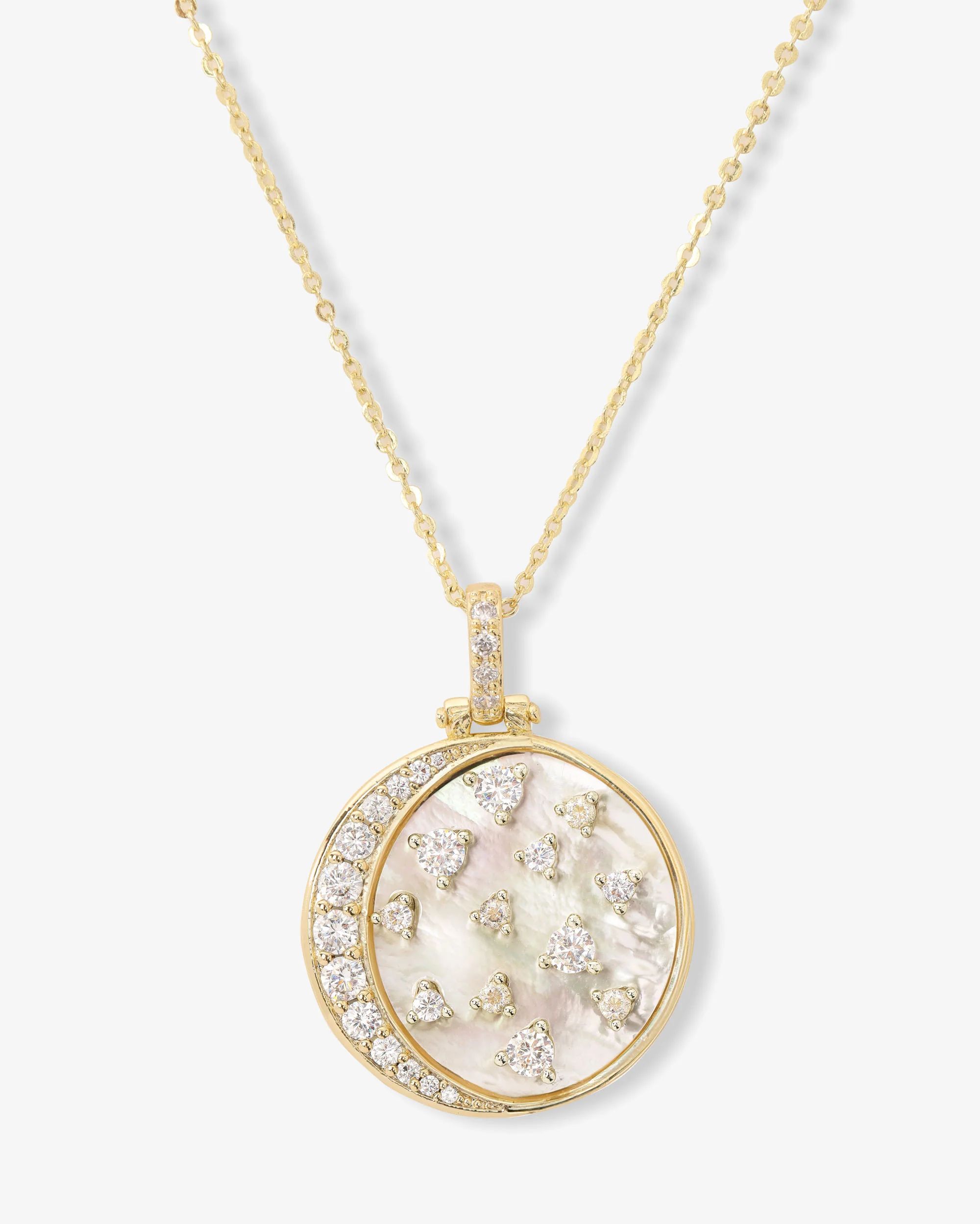 Sweet Dreams Medallion - Gold|White Diamondettes | Melinda Maria Jewelry