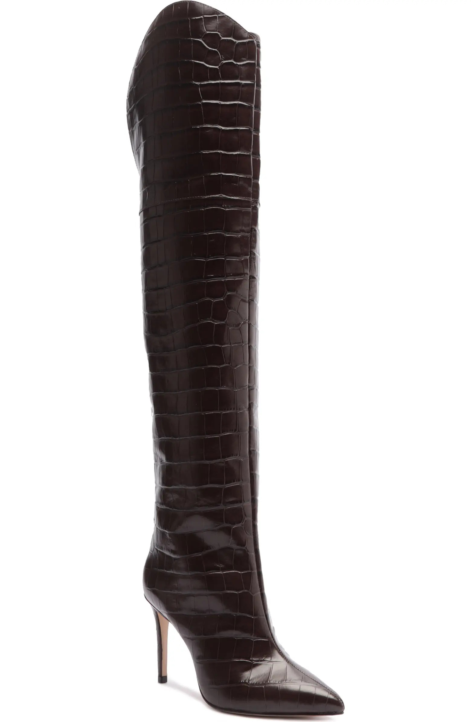Schutz Maryana Croc Embossed Over the Knee Boot (Women) | Nordstrom | Nordstrom