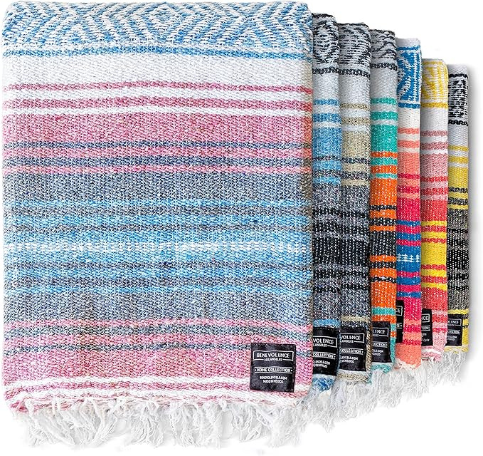 Benevolence LA Authentic Handwoven Mexican Blanket | Yoga Blankets, Outdoor, Picnic, Beach, Campi... | Amazon (US)