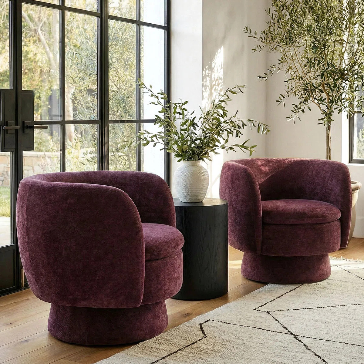 Upholstered Swivel Barrel Accent Chair | Wayfair North America