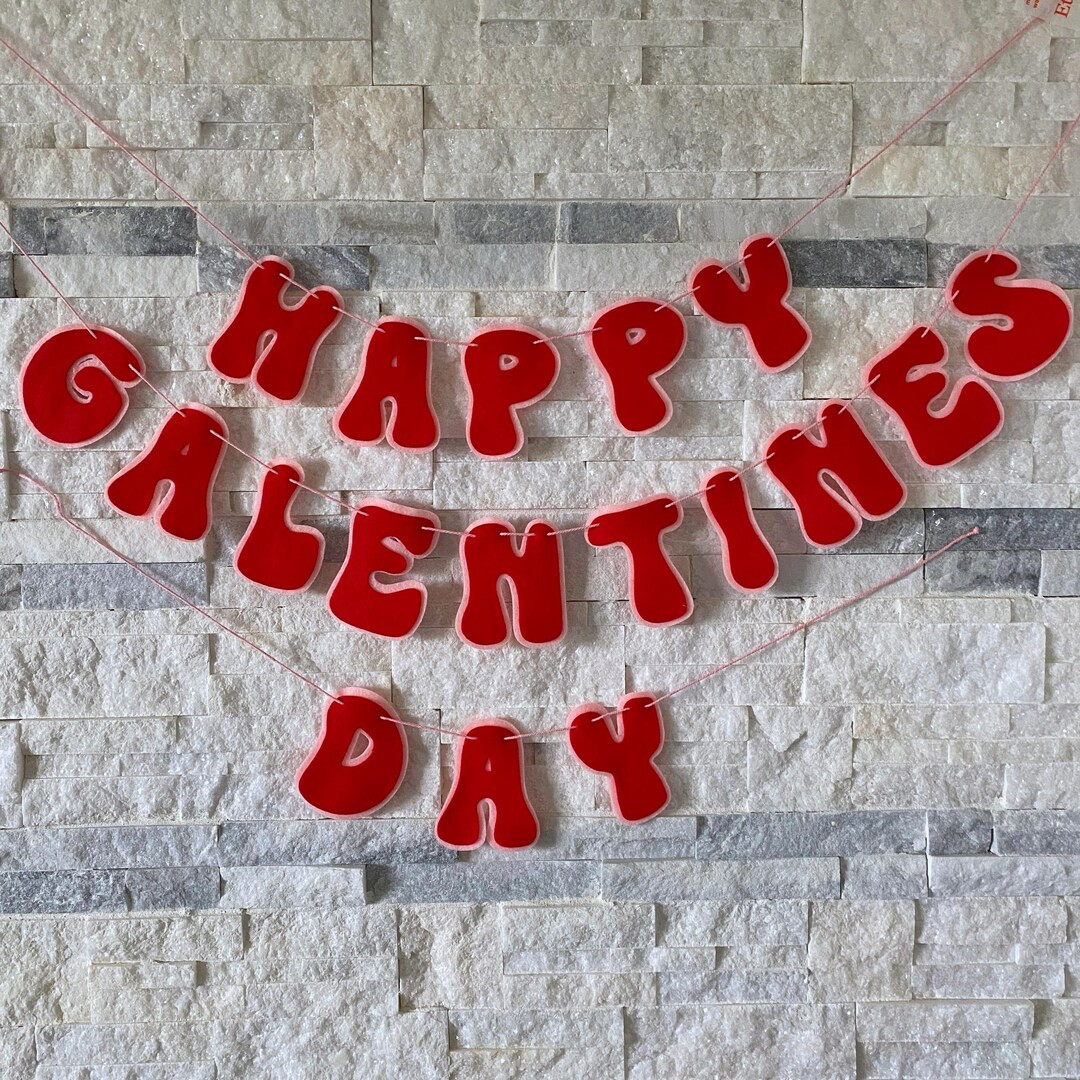 Happy Galentines Day Felt Banner, Galentines Party Decorations, Valentines Day Decor, Galentines ... | Etsy (US)