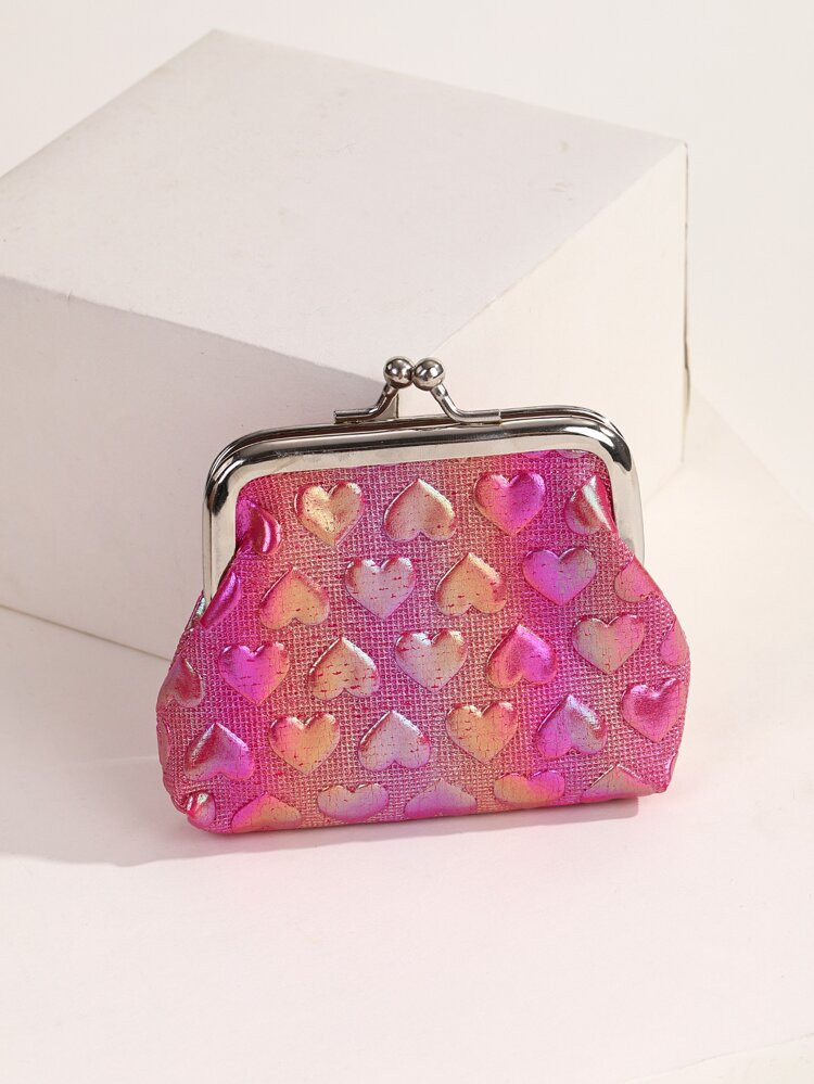 Ombre Heart Graphic Kiss Lock Coin Case | SHEIN